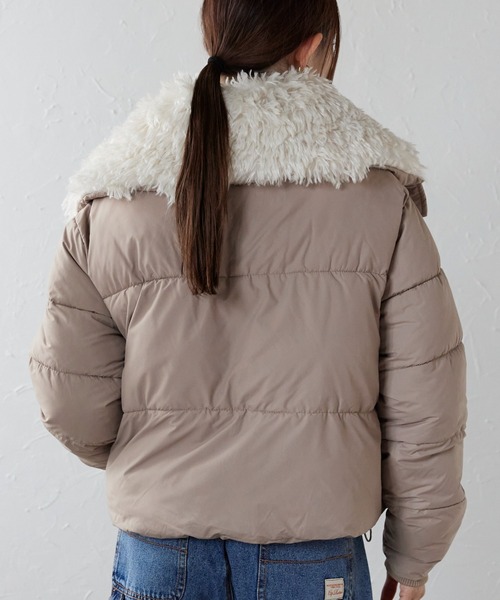 セール】ボア襟 / ビッグカラー パディングブルゾン（ブルゾン）｜ap