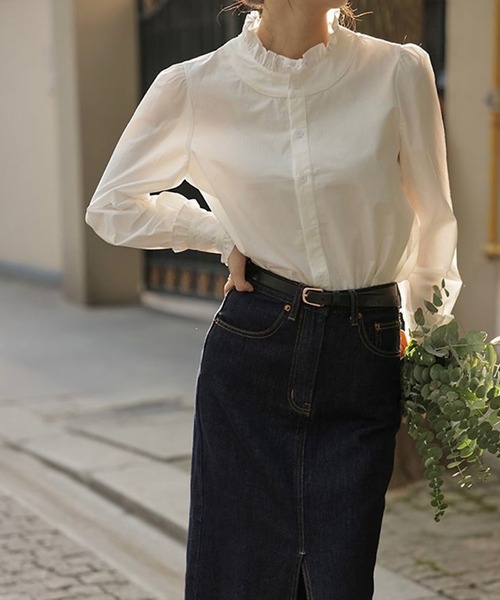 INASTUDIOS（イーナストゥディオス）の「フリルデザインブラウス（シャツ/ブラウス・レディース・ホワイト・FREE/SMALL/MEDIUM/LARGE）」の12枚目の写真
