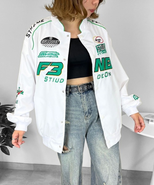 sevens(セブンズ)の「【sevens】エンブロイレーシングジャケット(その他アウター・レディース・ブラック/グリーン/ホワイト・FREE)」の15枚目の写真