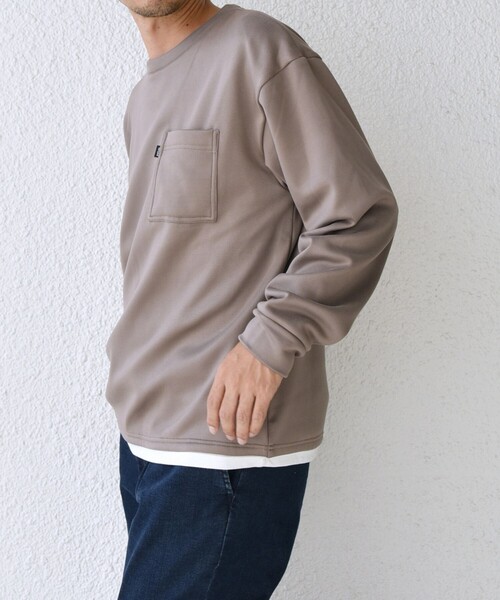 SHIPS any(シップス エニィ)の「【WEB限定】SHIPS any: ピーチ シャギー フェイクレイヤード Tシャツ(ロンT)◇(Tシャツ/カットソー・メンズ・ホワイト/ダークグレー/ベージュ/ネイビー・MEDIUM/LARGE/X-LARGE)」の7枚目の写真