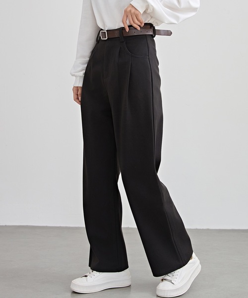 ハイウェストワイドストレートパンツGRY WOMEN】ハイウエストワイドパンツ / J.PRESS YORK STREET