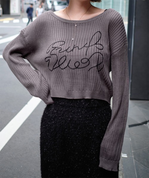 Rejoule(リジュール)の「コードロゴ刺繍ニットプルオーバー(ニット/セーター・レディース・ブラック/グレー/ベージュ/ホワイト・FREE)」の20枚目の写真