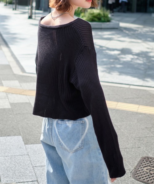 Rejoule(リジュール)の「コードロゴ刺繍ニットプルオーバー(ニット/セーター・レディース・ブラック/グレー/ベージュ/ホワイト・FREE)」の19枚目の写真