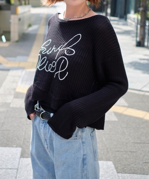 Rejoule(リジュール)の「コードロゴ刺繍ニットプルオーバー(ニット/セーター・レディース・ブラック/グレー/ベージュ/ホワイト・FREE)」の18枚目の写真
