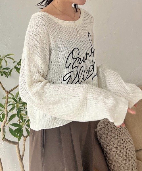 Rejoule(リジュール)の「コードロゴ刺繍ニットプルオーバー(ニット/セーター・レディース・ブラック/グレー/ベージュ/ホワイト・FREE)」の7枚目の写真