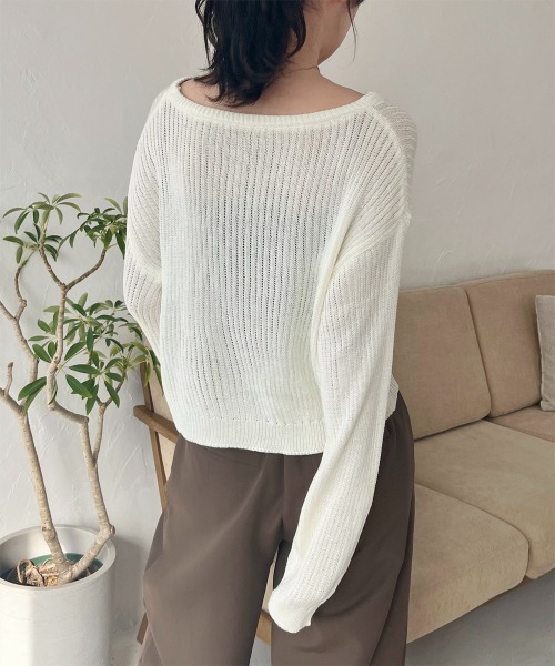 Rejoule(リジュール)の「コードロゴ刺繍ニットプルオーバー(ニット/セーター・レディース・ブラック/グレー/ベージュ/ホワイト・FREE)」の8枚目の写真
