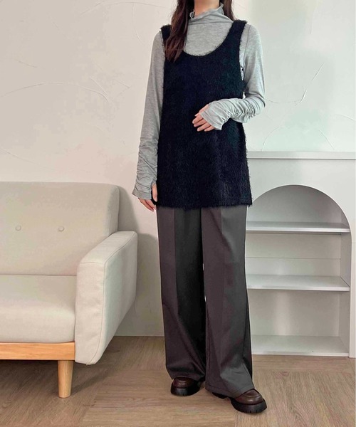 apres jour clair(アプレジュールクレア)の「【apres jour clair】クシュクシュハイネックインナー【ZOZOTOWN限定アイテム】(Tシャツ/カットソー・レディース・杢グレー/オレンジ系その他/グリーン系その他/アイボリー/ブラック/ブラウン系その他・フリー/X-LARGE)」の10枚目の写真
