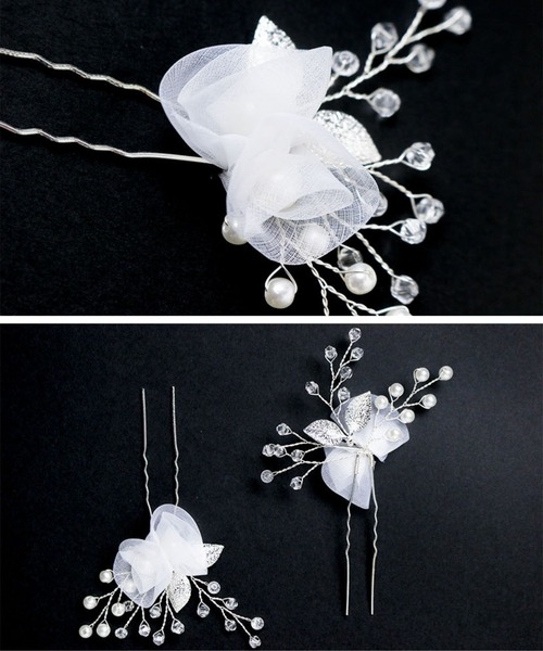 【新品・未使用】コレットマルーフ　ヘアピン　Uピン　フラワー　２つのお花　美品 新品・未使用】コレットマルーフ ヘアピン Uピン フラワー 2