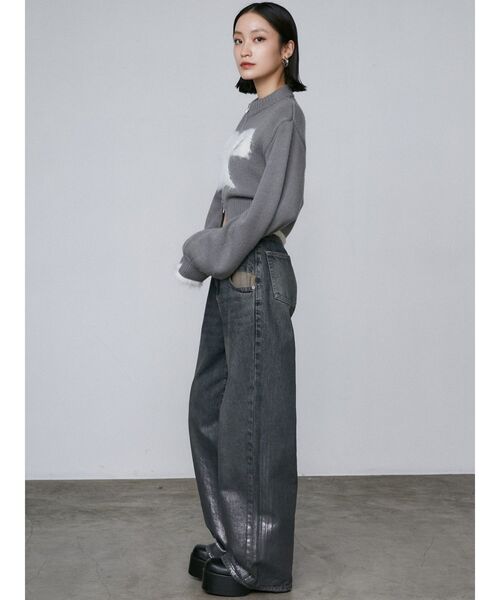 EMODA（エモダ）の「ミックスシャギーロゴジップトップ（ニット/セーター・レディース・ブルー/グレー/ブラック/ベージュ・FREE）」の19枚目の写真