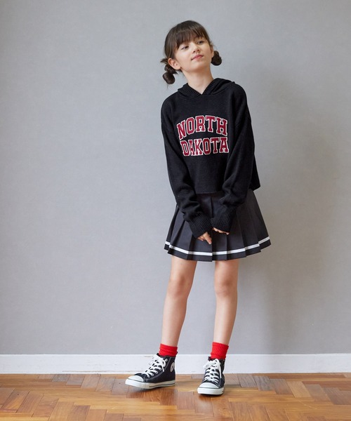 coca（coca）（コカ）の「キッズ ワッペンロゴ ニットフーディー（ニット/セーター・キッズ・グリーン/ブラック・120/130/140/150）」の8枚目の写真