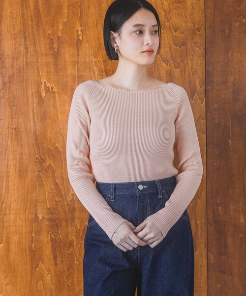 セール】2WAYボートネックプルオーバー_長袖（ニット/セーター）｜A