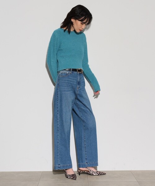 GALLEST（ギャレスト）の「◆ワイドシームデニム（デニムパンツ・レディース・チャコールグレー/ブルー系その他・36/38/40）」の4枚目の写真