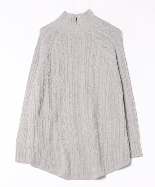 axes femme（アクシーズファム）の「ケーブル柄ハイネックプルオーバー（Tシャツ/カットソー・レディース・グレー/キナリ/ベージュ・MEDIUM）」の4枚目の写真