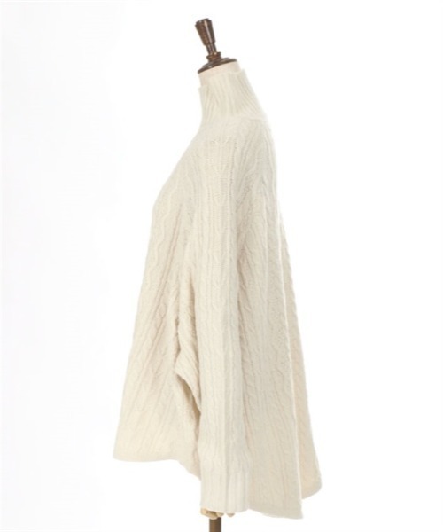 axes femme（アクシーズファム）の「ケーブル柄ハイネックプルオーバー（Tシャツ/カットソー・レディース・グレー/キナリ/ベージュ・MEDIUM）」の7枚目の写真