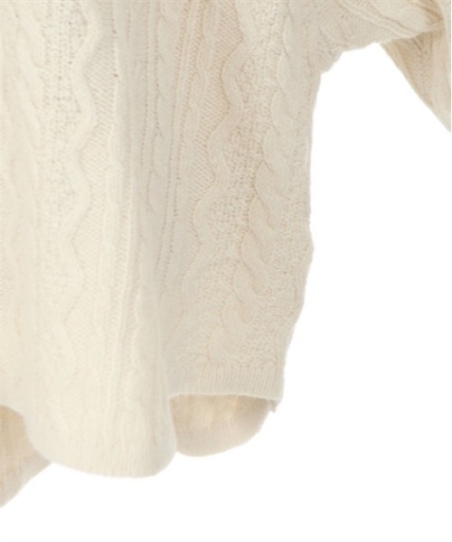 axes femme（アクシーズファム）の「ケーブル柄ハイネックプルオーバー（Tシャツ/カットソー・レディース・グレー/キナリ/ベージュ・MEDIUM）」の10枚目の写真