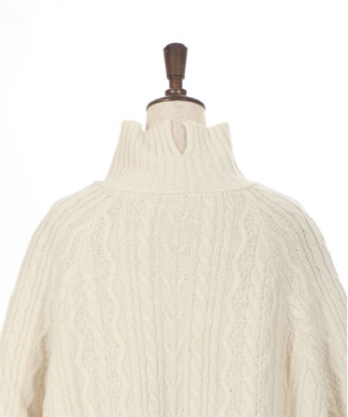 axes femme（アクシーズファム）の「ケーブル柄ハイネックプルオーバー（Tシャツ/カットソー・レディース・グレー/キナリ/ベージュ・MEDIUM）」の11枚目の写真