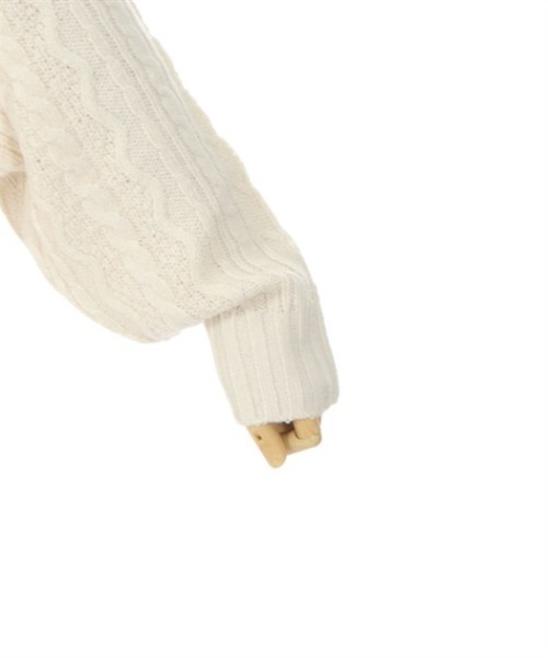 axes femme（アクシーズファム）の「ケーブル柄ハイネックプルオーバー（Tシャツ/カットソー・レディース・グレー/キナリ/ベージュ・MEDIUM）」の12枚目の写真