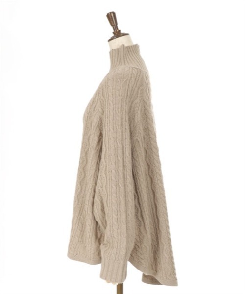 axes femme（アクシーズファム）の「ケーブル柄ハイネックプルオーバー（Tシャツ/カットソー・レディース・グレー/キナリ/ベージュ・MEDIUM）」の15枚目の写真