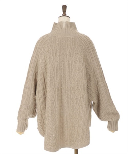 axes femme（アクシーズファム）の「ケーブル柄ハイネックプルオーバー（Tシャツ/カットソー・レディース・グレー/キナリ/ベージュ・MEDIUM）」の16枚目の写真