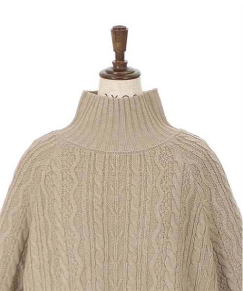 axes femme（アクシーズファム）の「ケーブル柄ハイネックプルオーバー（Tシャツ/カットソー・レディース・グレー/キナリ/ベージュ・MEDIUM）」の17枚目の写真