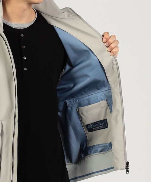 HERNO(ヘルノ)の「HERNO 3レイヤーウール ブルゾン Loro Piana STORM SYSTEM(ブルゾン・メンズ・ベージュ/ネイビー・50/52)」の7枚目の写真