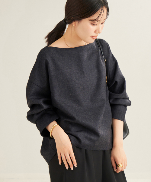 プラージュ Plage 長袖シャツブラウス 黒×ブラウン×グレー レディース シースルー/フリル トップス plage（プラージュ）の「douce cotton wash シャツ（シャツ⁄ブラウス