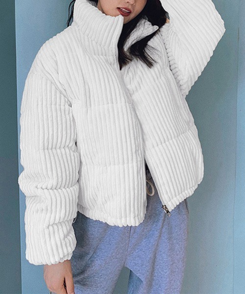 セール】コーデュロイ 中綿ジャケット ショート丈（ブルゾン