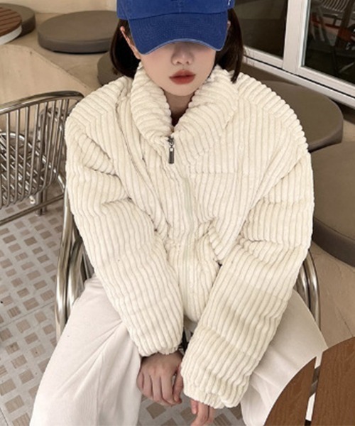 セール】コーデュロイ 中綿ジャケット ショート丈（ブルゾン