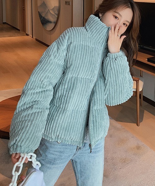 Miniministore(ミニミニストア)の「コーデュロイ 中綿ジャケット ショート丈(ブルゾン・レディース・ブラック/ブラウン/ピンク/ホワイト/アイボリー/ブルー・L/M)」の14枚目の写真