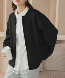 KOBE LETTUCE | ランタンスリーブニットジャケット(ノーカラージャケット)