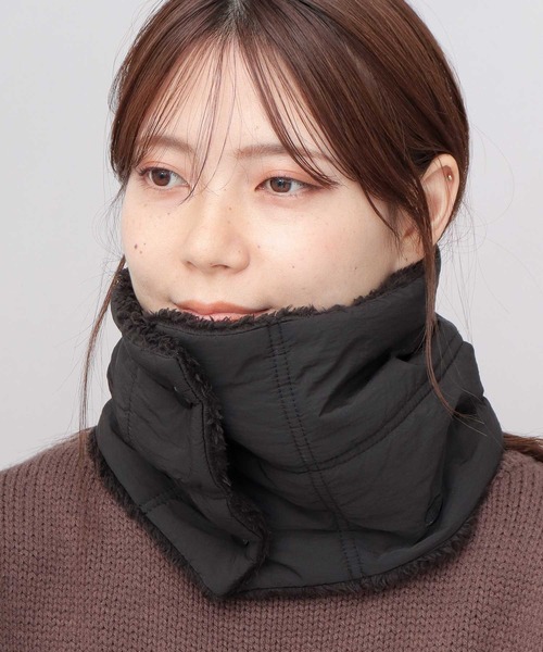 フロントボタン 中綿 裏ボア ネックウォーマー（ネックウォーマー