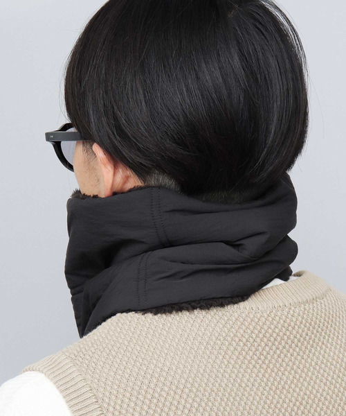 ホットなアイテム、ホットな節約 フロントボタン 中綿 裏ボア ネックウォーマー（ネック 小物