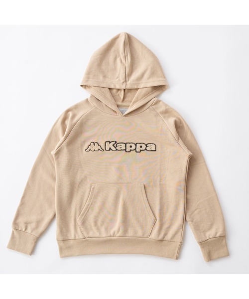 Kappa(カッパ)の「Kappa/カッパ キッズ ブランド ロゴ サガラ刺繍 長袖 プルオーバー スウェット パーカー フーディー(パーカー・キッズ・ベージュ/ブラック・170cm/130cm/160cm/140cm/150cm)」の2枚目の写真