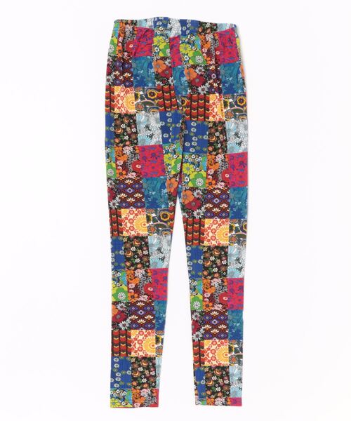 ScoLar（スカラー）の「143695：スカラー・ネコ・花柄 3柄展開コラーゲン繊維入りレギンス（レギンス/スパッツ・レディース・オレンジ/オフホワイト・M）」の3枚目の写真