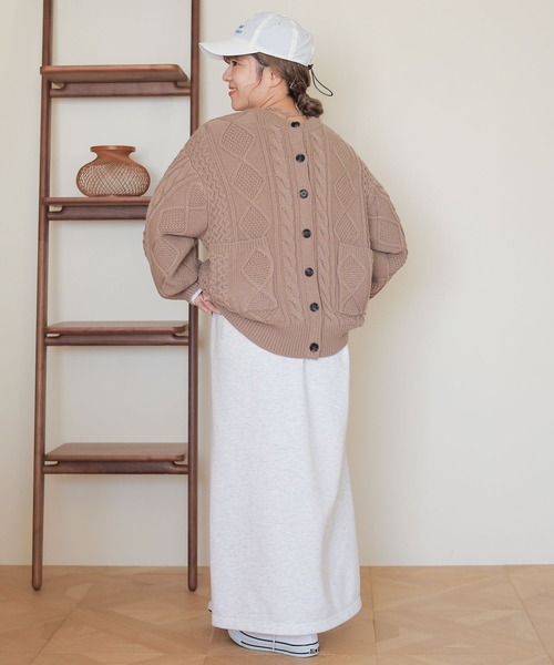 studio CLIP（スタディオクリップ）の「【my fit CLIP/saito企画】着丈選べるケーブルカーディガン（カーディガン/ボレロ・レディース・ライトグレー/ブラック/アイボリー・MEDIUM/LARGE）」の9枚目の写真