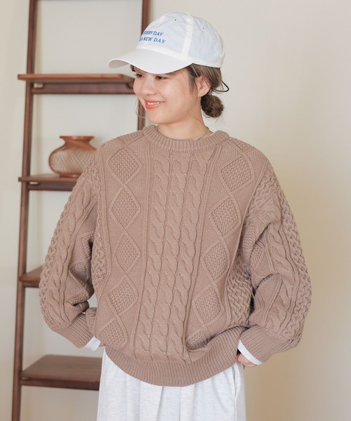 studio CLIP（スタディオクリップ）の「【my fit CLIP/saito企画】着丈選べるケーブルカーディガン（カーディガン/ボレロ・レディース・ライトグレー/ブラック/アイボリー・MEDIUM/LARGE）」の10枚目の写真