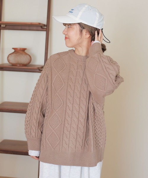 studio CLIP（スタディオクリップ）の「【my fit CLIP/saito企画】着丈選べるケーブルカーディガン（カーディガン/ボレロ・レディース・ライトグレー/ブラック/アイボリー・MEDIUM/LARGE）」の11枚目の写真