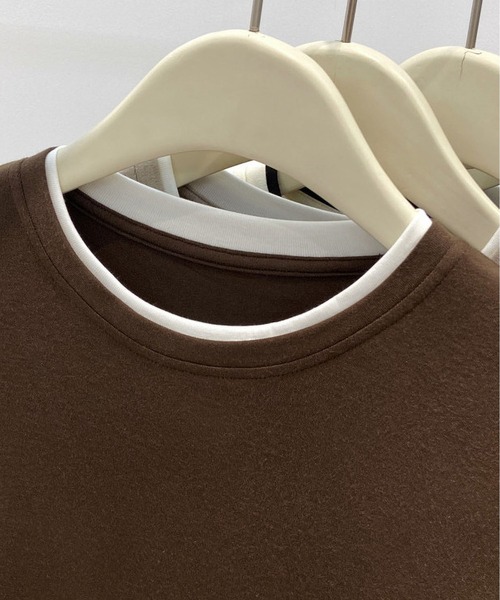 MAISON DE THERESE(メゾン ド テレーズ)の「クルーネック 配色切り替え長袖Tシャツ(Tシャツ/カットソー・レディース・ブラック/ブラウン/ホワイト・M/L)」の9枚目の写真