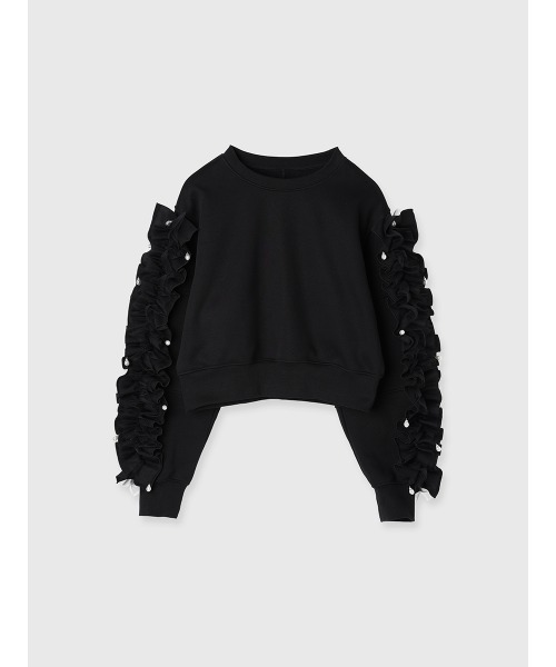 eimy istoire フリルスリーブスウェットップス フリルスリーブスウェットップス(F WHITE): TOPS