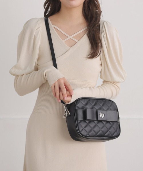 セール】リボン キルト 千鳥 ショルダーバッグ ホイップ