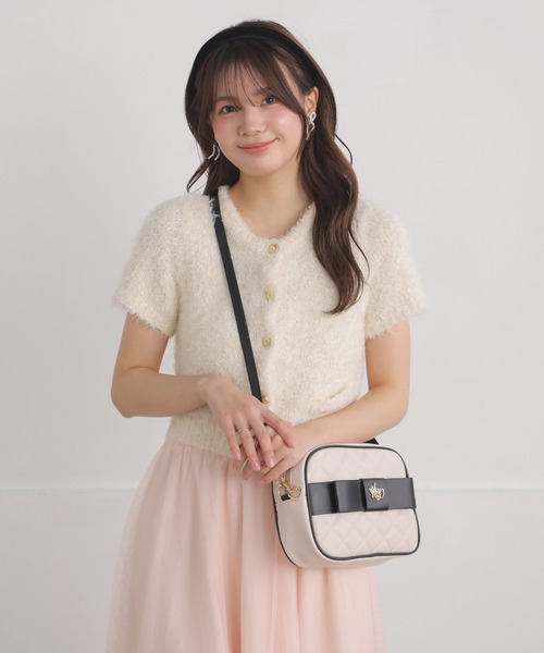 SecretDoor（シークレットドア）の「リボン キルト 千鳥 ショルダーバッグ ホイップ（ショルダーバッグ・レディース・ブラック/アイボリー/チェック・FREE）」の12枚目の写真