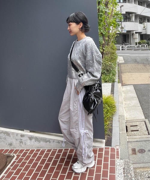 VICKY（ビッキー）の「サイドライントラックパンツ《洗濯機で洗える》（その他パンツ・レディース・パープル/ライトグレー・M）」の18枚目の写真