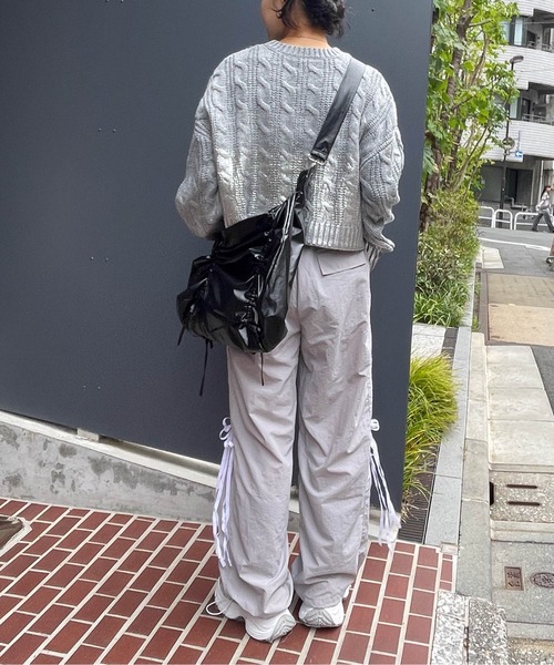 VICKY（ビッキー）の「サイドライントラックパンツ《洗濯機で洗える》（その他パンツ・レディース・パープル/ライトグレー・M）」の19枚目の写真