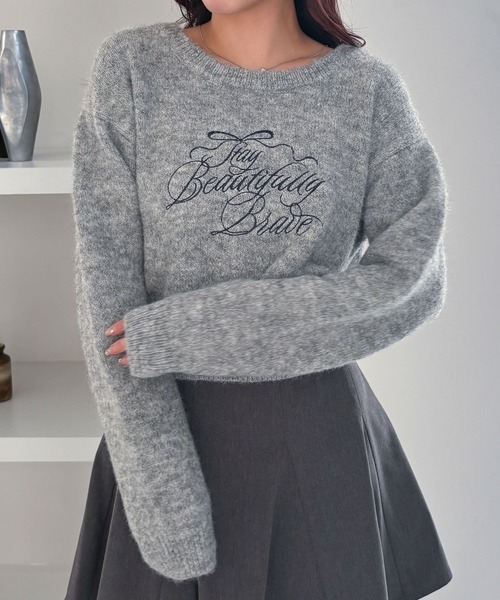 刺繍ロゴニット 282403（ニット/セーター）｜Heather（ヘザー）