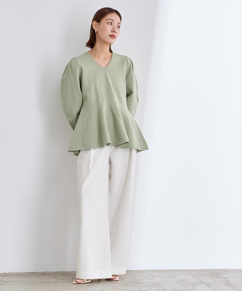 UR'S（ユアーズ）の「ベルトデザインワンタックワイドパンツ（その他パンツ・レディース・ブラック/ホワイト・S/M/L）」の8枚目の写真