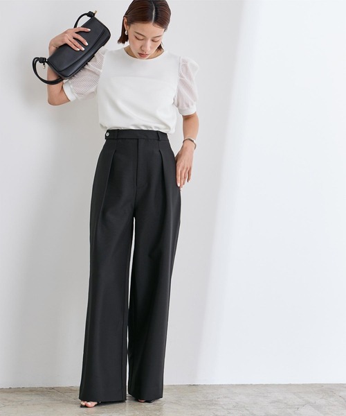 UR'S（ユアーズ）の「ベルトデザインワンタックワイドパンツ（その他パンツ・レディース・ブラック/ホワイト・S/M/L）」の18枚目の写真