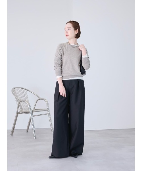 UR'S（ユアーズ）の「ベルトデザインワンタックワイドパンツ（その他パンツ・レディース・ブラック/ホワイト・S/M/L）」の3枚目の写真