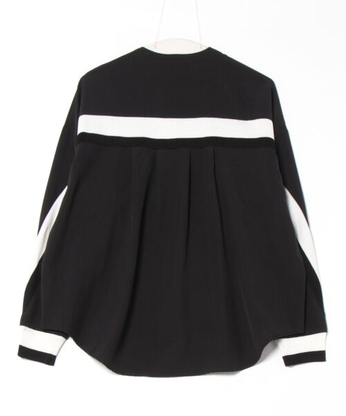 INTERPLANET（インタープラネット）の「麻調ＢＡＣＫヨークテープ切替シャツ（シャツ/ブラウス・レディース・ブラック/アイボリー/ブルー・FREE）」の5枚目の写真