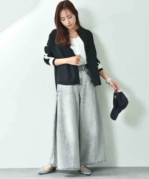 INTERPLANET（インタープラネット）の「麻調ＢＡＣＫヨークテープ切替シャツ（シャツ/ブラウス・レディース・ブラック/アイボリー/ブルー・FREE）」の14枚目の写真