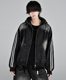 ADRER(�A�h���[)��line sleeve track zip parker jacket / ���C���X���[�u�g���b�N�W�b�v�p�[�J�[�W���P�b�g(�u���]��)